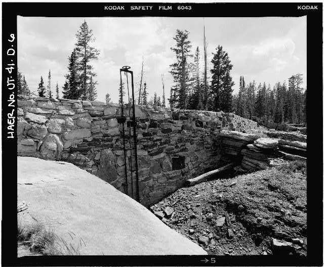 6. VIEW OF UPSTREAM FACE OF DAM, WITH OUTLET GATE,...