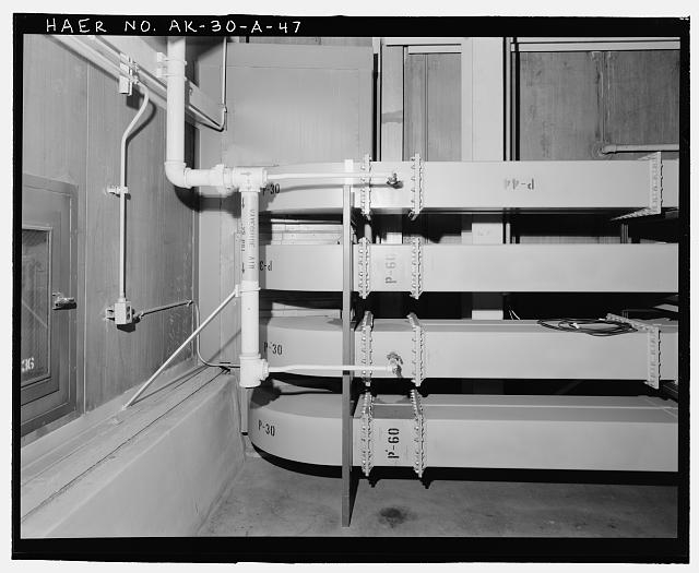 47. View of "dry air inlets" to waveguides entering...
