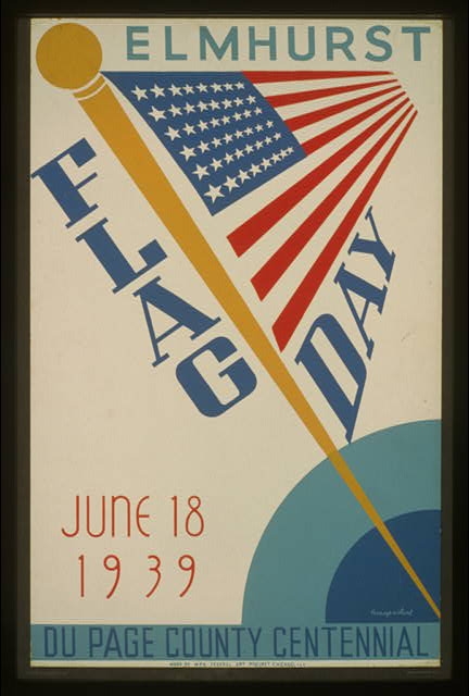 Elmhurst flag day, June 18, 1939, Du Page County...