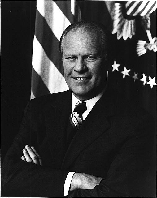 [Gerald R. Ford, half-length portrait, facing front, with...