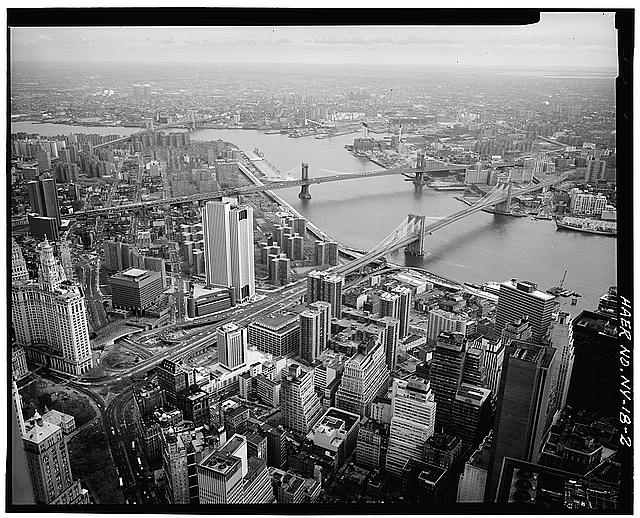 2. View looking E from top of World Trade Tower. Jet...