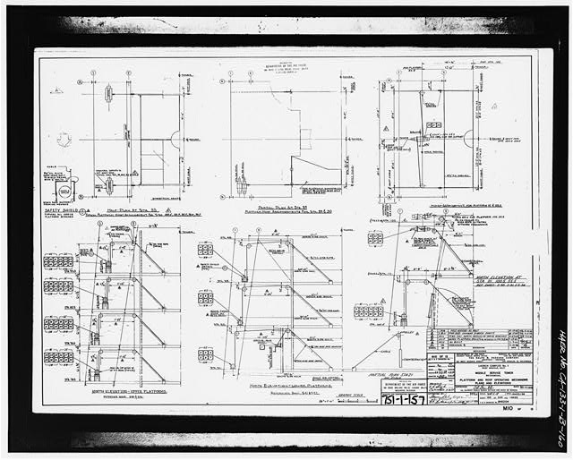 160. Photocopy of drawing (1958 mechanical drawing by the...