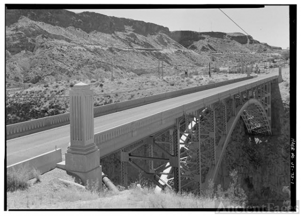 1. Three-quarter view, facing 167 - Virgin River Bridge,...