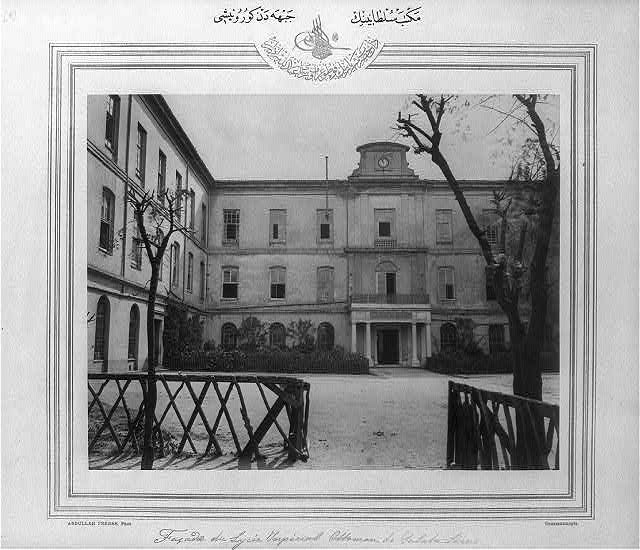 [Front view of the Mekteb-i Sultani] / Abdullah Frères,...