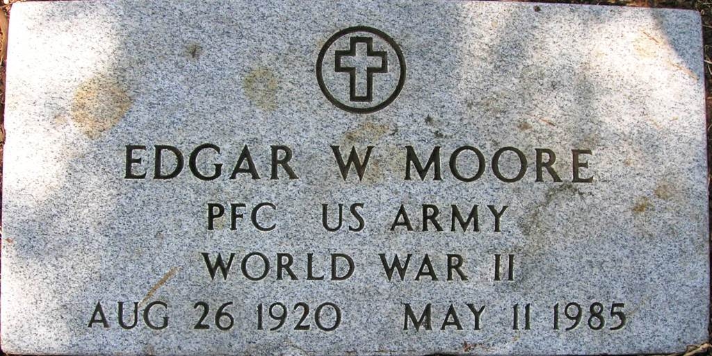 Edgar W Moore gravesite