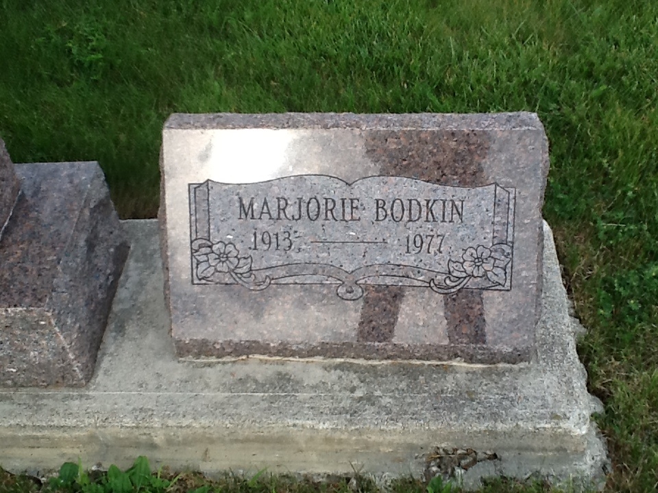Marjorie Bodkin, Ellis Cemetery