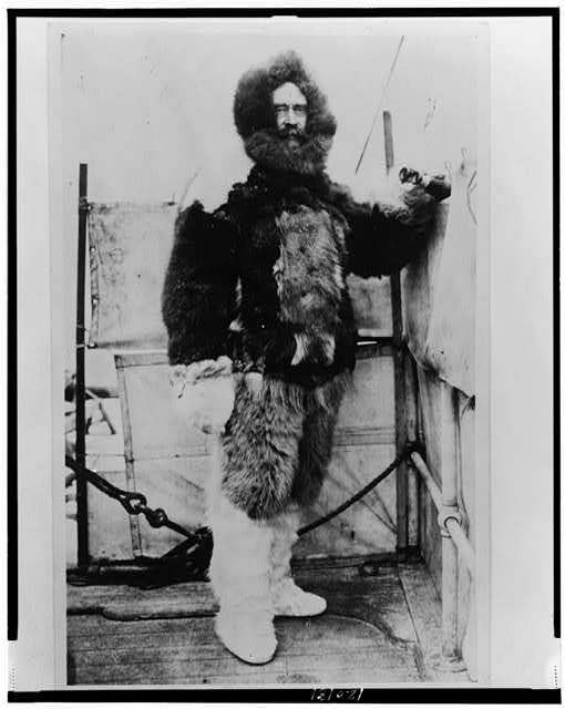 [Robert Peary, full-length portrait, standing, facing...