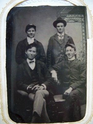 Tintype of 4 young men