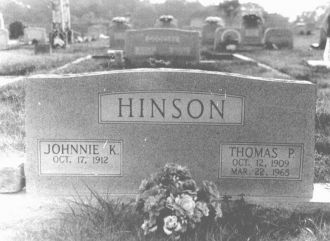 Johnnie K. & Thomas P. Hinson Headstone