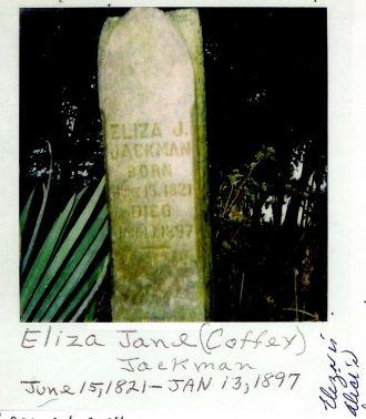 Eliza Jane (Coffey) Jackman - 1821-1897