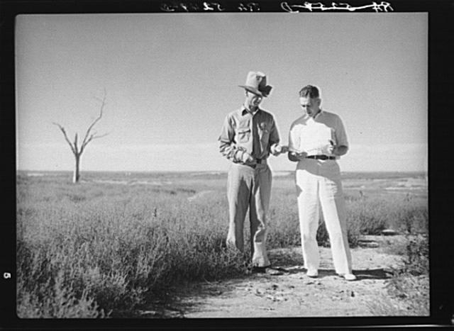 Dr. Tugwell and farmer of dust bowl area in Texas...
