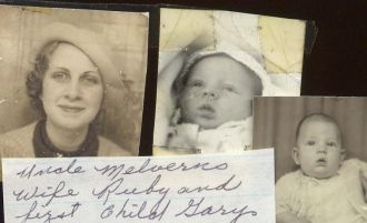 Great Aunt Ruby and First son Gary Threewit. Her Husband was Great Uncle Melvern Threewit.