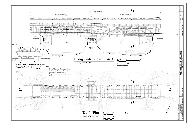 Longitudinal Section A; Deck Plan - Taftsville Bridge,...