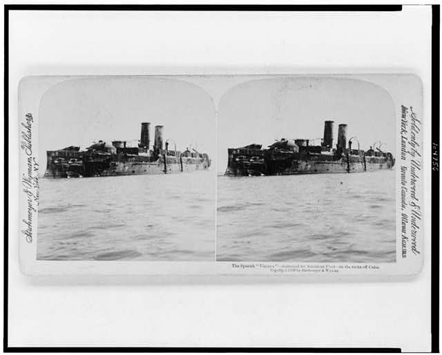 The Spanish "Vizcaya"--destroyed by American fleet--on...