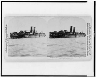 The Spanish "Vizcaya"--destroyed by American fleet--on...