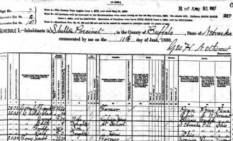 Clark Oliver Childs and Emaline Palmer family 1880 Nebraska census