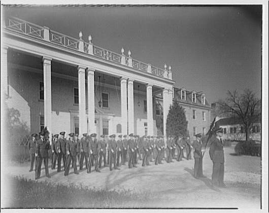 Charlotte Hall Military Academy. Cadets in formation...