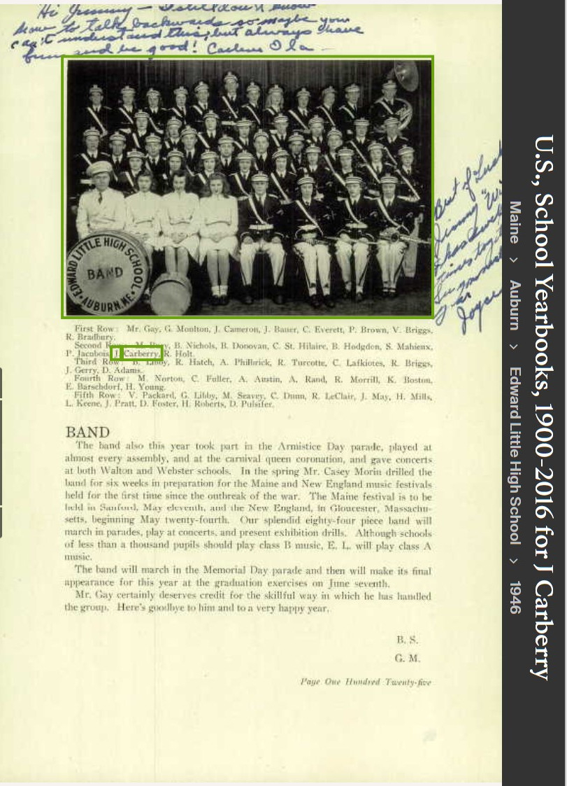 Joan Elizabeth (Carberry) Connellan--U.S., School Yearbooks, 1900-2016(1946)Band 