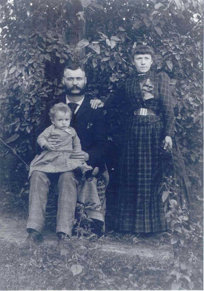 George F. Yegerlehner- Yagerline with his wife Elizabeth L. Klein Yagerline and son William O. Yagerline