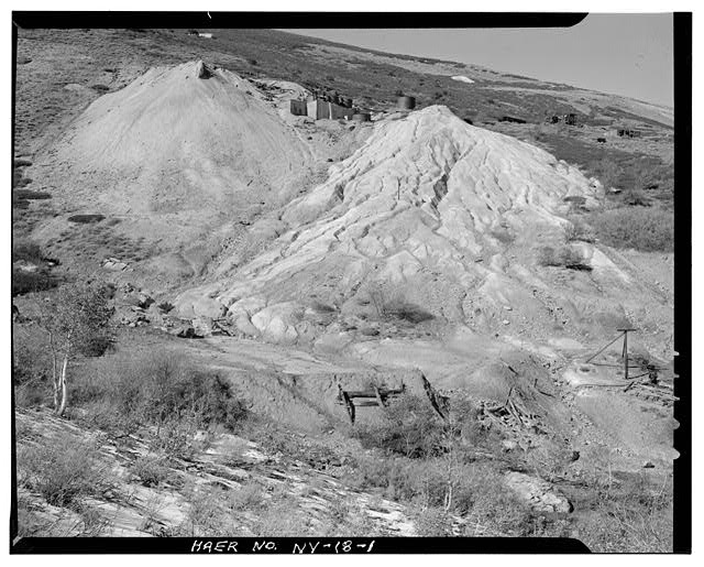 1. VIEW OF THE MILL TAILINGS FACING NORTHWEST. SEDIMENT...