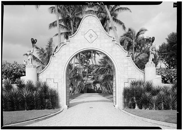 2. April 1967 MAIN ENTRANCE GATE LOOKING UP PALM-LINED...