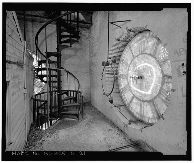 21. ATTIC, CLOCK TOWER, INTERIOR CLOCK FACE, MAHAN HALL -...