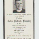 Funeral Card of the late Father John Patrick Beasley