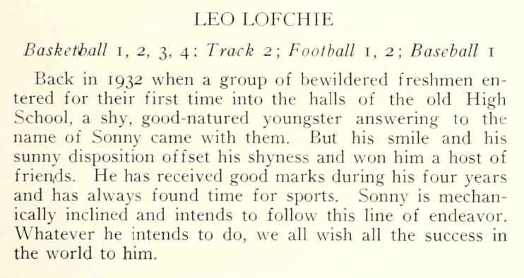 Leo Lofchie- Senior Yearbook 