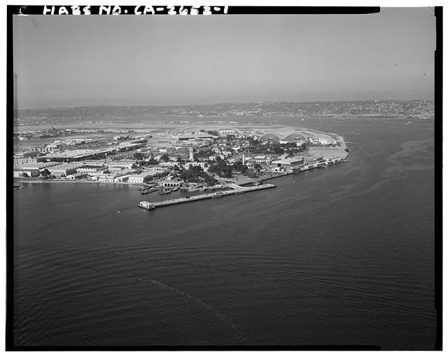 Aerial view of Naval Air Station, North Island. Overall...