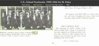 Marilyn Foley-Caruso--U.S., School Yearbooks, 1900-2016(1965)girls football team