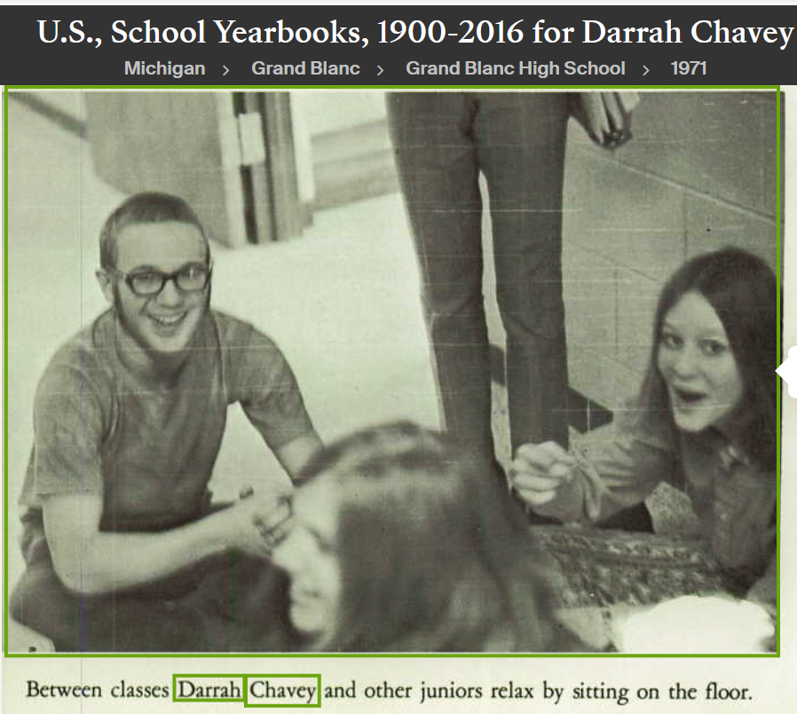Darrah Perry Chavey--U.S., School Yearbooks, 1900-2016 Grand Blanc High School (1971)