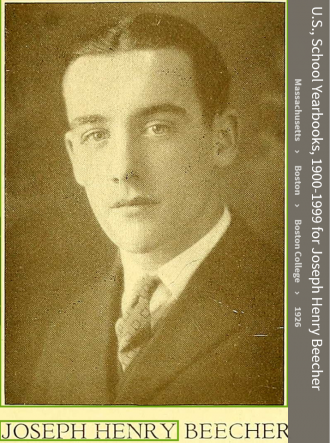 Joseph Henry Beecher--U.S., School Yearbooks, 1900-1999(1926) 