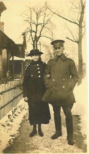 Unknown Young Lady With Lieutenant H. Bridwell