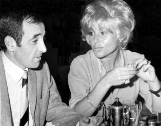 Charles Aznavour and Yvonne Constant.