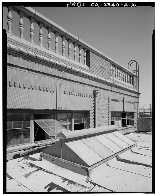 Detail of upper east end of Express Building, showing...