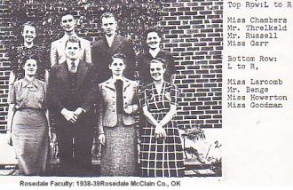 1938 Faculty, Rosedale, OK