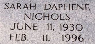 Grave of Sarah D. Nichols
