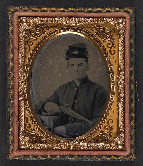 [Unidentified soldier in Union uniform with 1842 Aston...