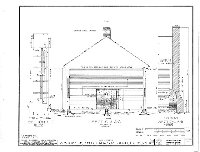 HABS CAL,5-FELI,1- (sheet 6 of 8) - Felix Post Office &...