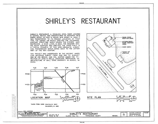 HABS IND,79-CLAHI.V,1- (sheet 1 of 5) - Shirley's...