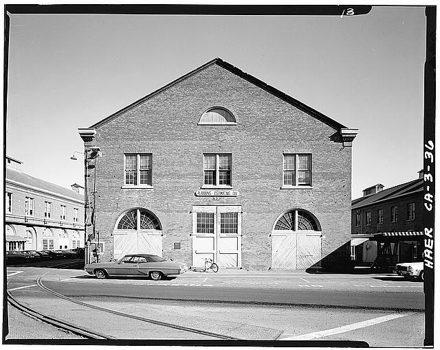 11. Building No. 53, West (front) elevation. - Mare...
