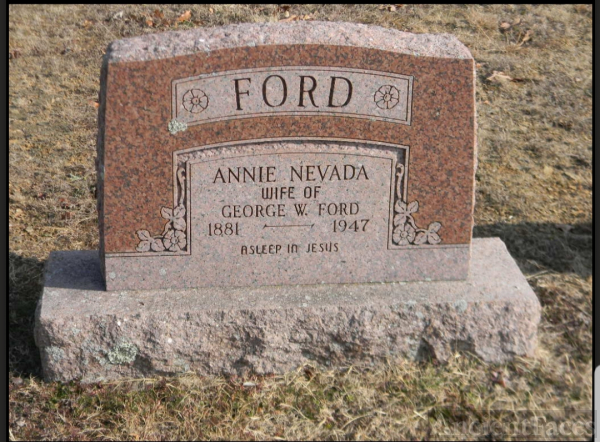 Anna Nevada Gann Ford & George Ford Gravestone