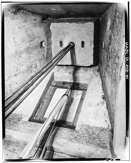 Trap door and underside of cap stone of pyramid ion -...
