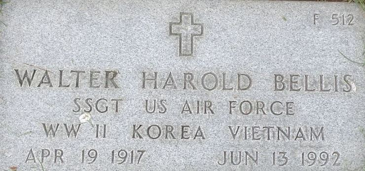 Walter Harold Bellis Tombstone - Wood National Cemetery