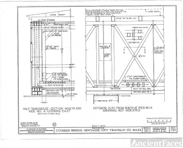 Half Transverse Section North End Pier No. 4 Looking...