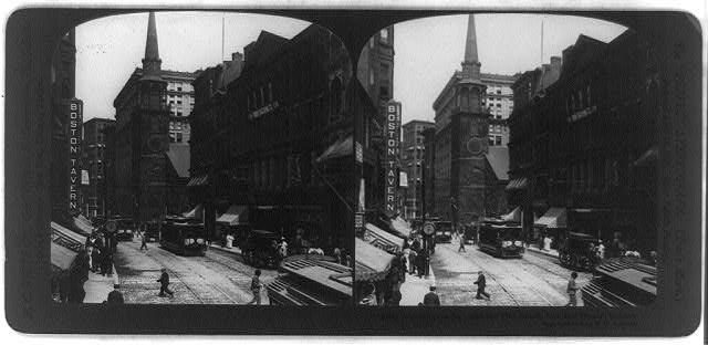Washington St., and the Old South Meeting House, Boston