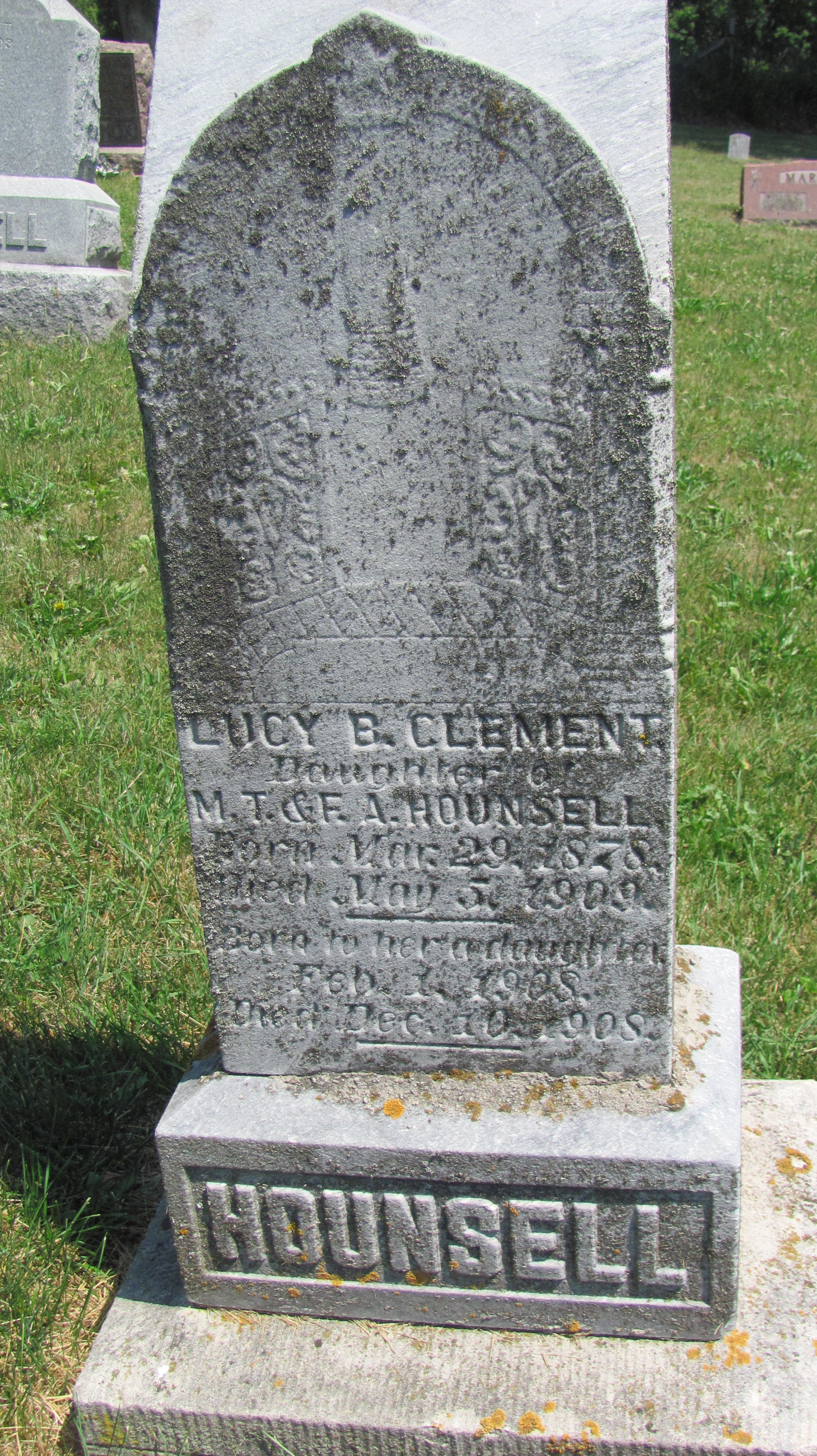 Lucy B. (Hounsell) Clement Grave, WI