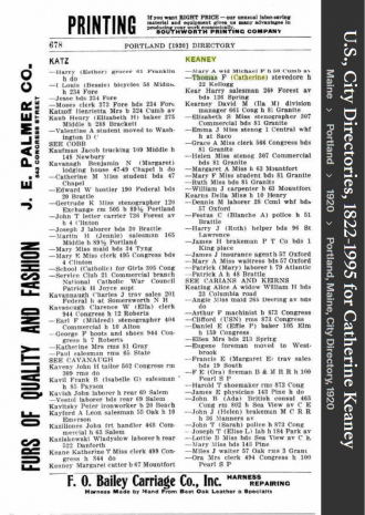 Katherine Agnes “Katie” (Brogan) Keaney -- U.S., City Directories, 1822-1995(1920)