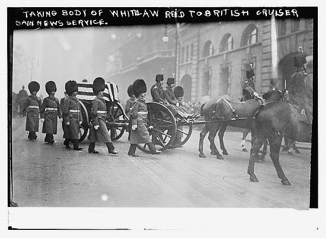 Taking body of Whitelaw Reid to British cruiser
