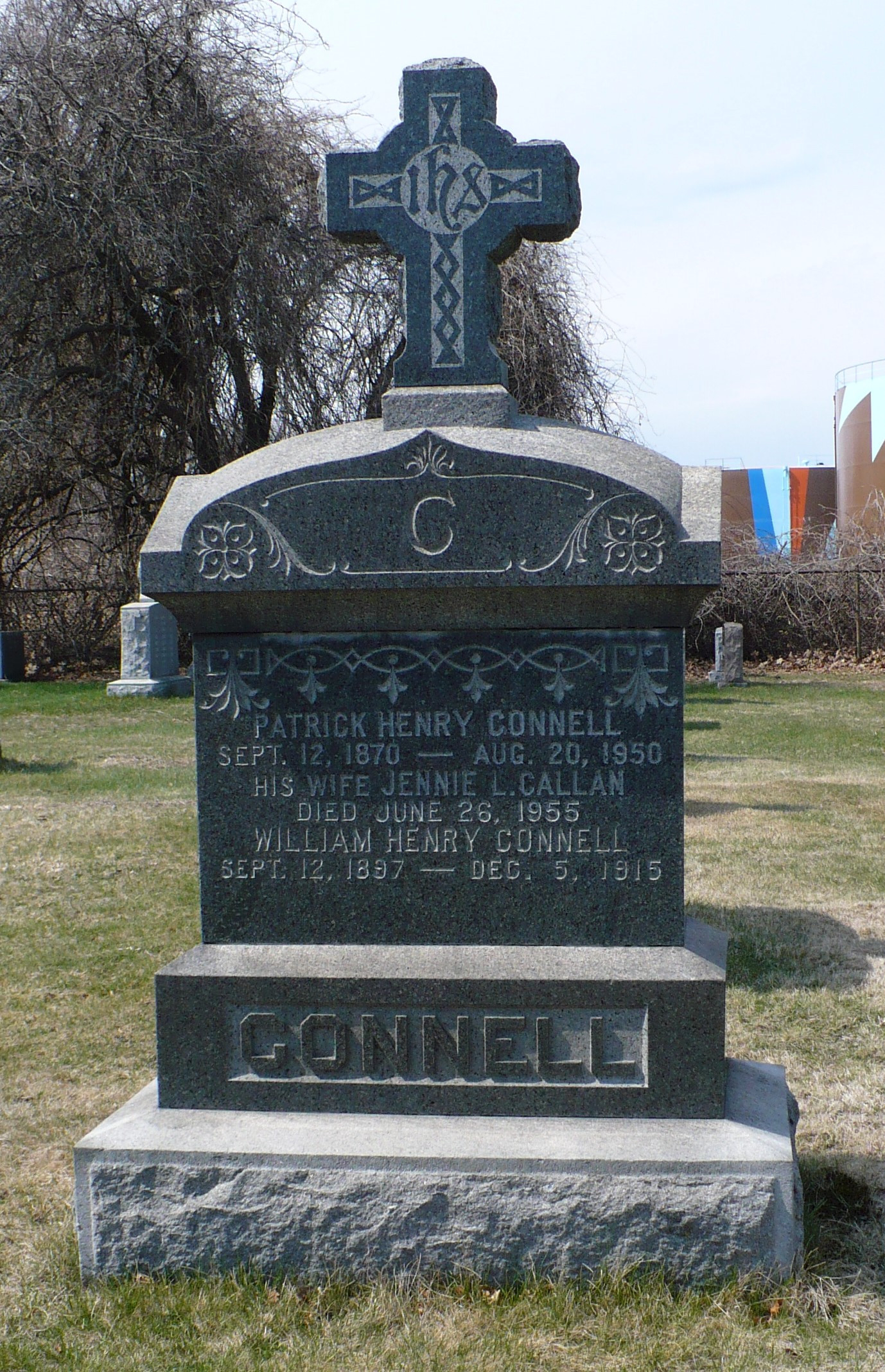 Patrick Henry Connell gravestone front